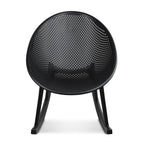 Fauteuil à bascule moderne du milieu du siècle en plastique, pieds en plastique avec siège perforé respirant en forme d'œuf pour usage intérieur/extérieur