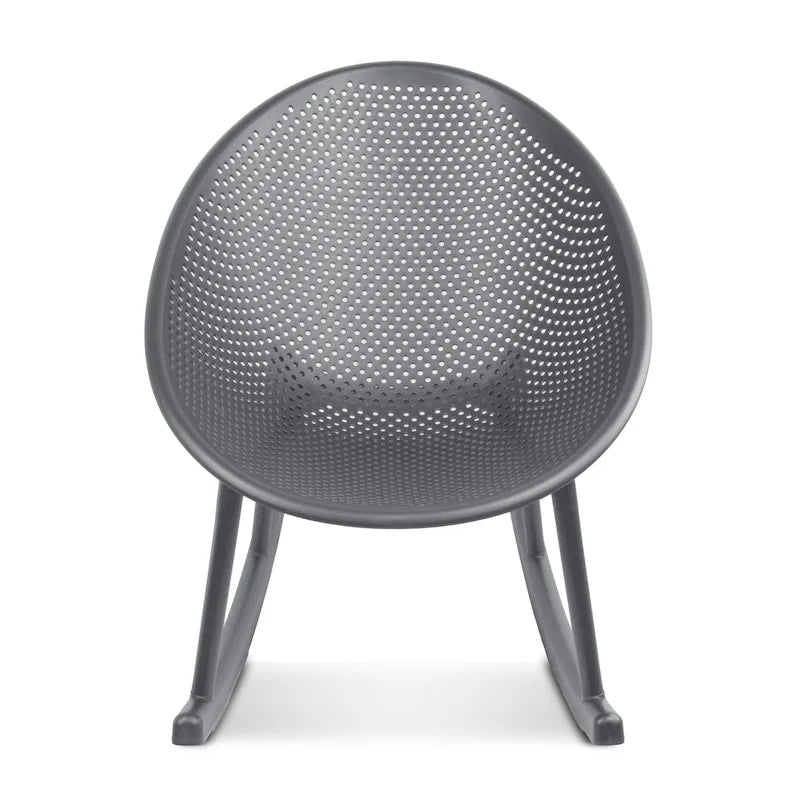 Fauteuil à bascule moderne du milieu du siècle en plastique, pieds en plastique avec siège perforé respirant en forme d'œuf pour usage intérieur/extérieur