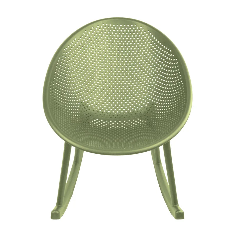 Fauteuil à bascule moderne du milieu du siècle en plastique, pieds en plastique avec siège perforé respirant en forme d'œuf pour usage intérieur/extérieur