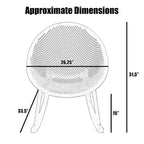 Fauteuil à bascule moderne du milieu du siècle en plastique, pieds en plastique avec siège perforé respirant en forme d'œuf pour usage intérieur/extérieur