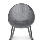 Fauteuil à bascule moderne du milieu du siècle en plastique, pieds en plastique avec siège perforé respirant en forme d'œuf pour usage intérieur/extérieur
