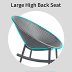 Fauteuil à bascule moderne du milieu du siècle en plastique, pieds en plastique avec siège perforé respirant en forme d'œuf pour usage intérieur/extérieur
