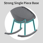 Fauteuil à bascule moderne du milieu du siècle en plastique, pieds en plastique avec siège perforé respirant en forme d'œuf pour usage intérieur/extérieur