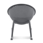 Fauteuil à bascule moderne du milieu du siècle en plastique, pieds en plastique avec siège perforé respirant en forme d'œuf pour usage intérieur/extérieur