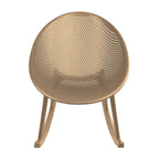 Fauteuil à bascule moderne du milieu du siècle en plastique, pieds en plastique avec siège perforé respirant en forme d'œuf pour usage intérieur/extérieur