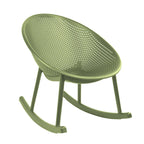 Fauteuil à bascule moderne du milieu du siècle en plastique, pieds en plastique avec siège perforé respirant en forme d'œuf pour usage intérieur/extérieur