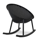 Fauteuil à bascule moderne du milieu du siècle en plastique, pieds en plastique avec siège perforé respirant en forme d'œuf pour usage intérieur/extérieur