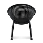 Fauteuil à bascule moderne du milieu du siècle en plastique, pieds en plastique avec siège perforé respirant en forme d'œuf pour usage intérieur/extérieur