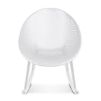Fauteuil à bascule moderne du milieu du siècle en plastique, pieds en plastique avec siège perforé respirant en forme d'œuf pour usage intérieur/extérieur