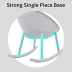 Fauteuil à bascule moderne du milieu du siècle en plastique, pieds en plastique avec siège perforé respirant en forme d'œuf pour usage intérieur/extérieur