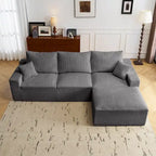 Canapé d'angle modulable ultra-doux Olivia Morgan 279 cm en forme de L, confort à compression totale sans assemblage