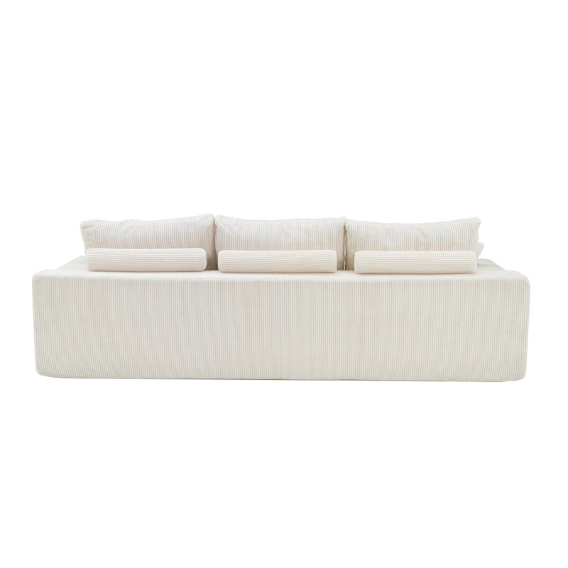 Canapé d'angle modulable ultra-doux Olivia Morgan 279 cm en forme de L, confort à compression totale sans assemblage