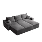 Canapé d'angle modulable ultra-doux Olivia Morgan 279 cm en forme de L, confort à compression totale sans assemblage