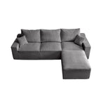 Canapé d'angle modulable ultra-doux Olivia Morgan 279 cm en forme de L, confort à compression totale sans assemblage