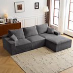 Canapé d'angle modulable ultra-doux Olivia Morgan 279 cm en forme de L, confort à compression totale sans assemblage