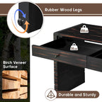 Console d'entrée en bois courbé avec rangement, 2 tiroirs, rustique