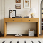 Console d'entrée en bois courbé avec rangement, 2 tiroirs, rustique