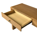 Console d'entrée en bois courbé avec rangement, 2 tiroirs, rustique