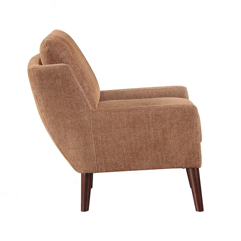 Fauteuil d'appoint contemporain confortable avec revêtement durable et pieds en bois massif