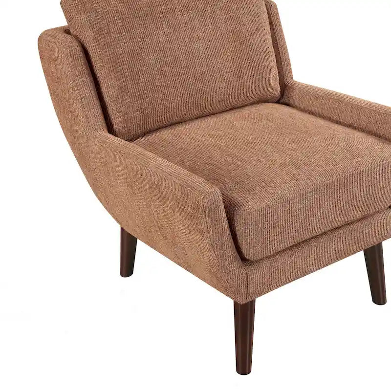 Fauteuil d'appoint contemporain confortable avec revêtement durable et pieds en bois massif