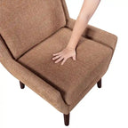 Fauteuil d'appoint contemporain confortable avec revêtement durable et pieds en bois massif