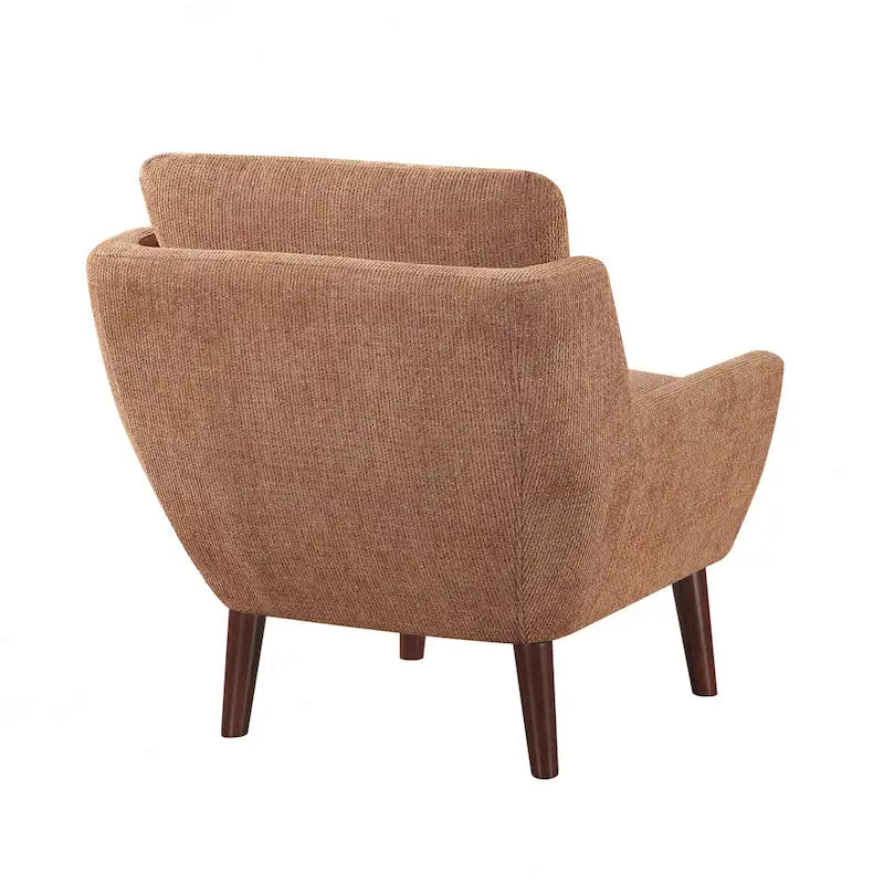Fauteuil d'appoint contemporain confortable avec revêtement durable et pieds en bois massif