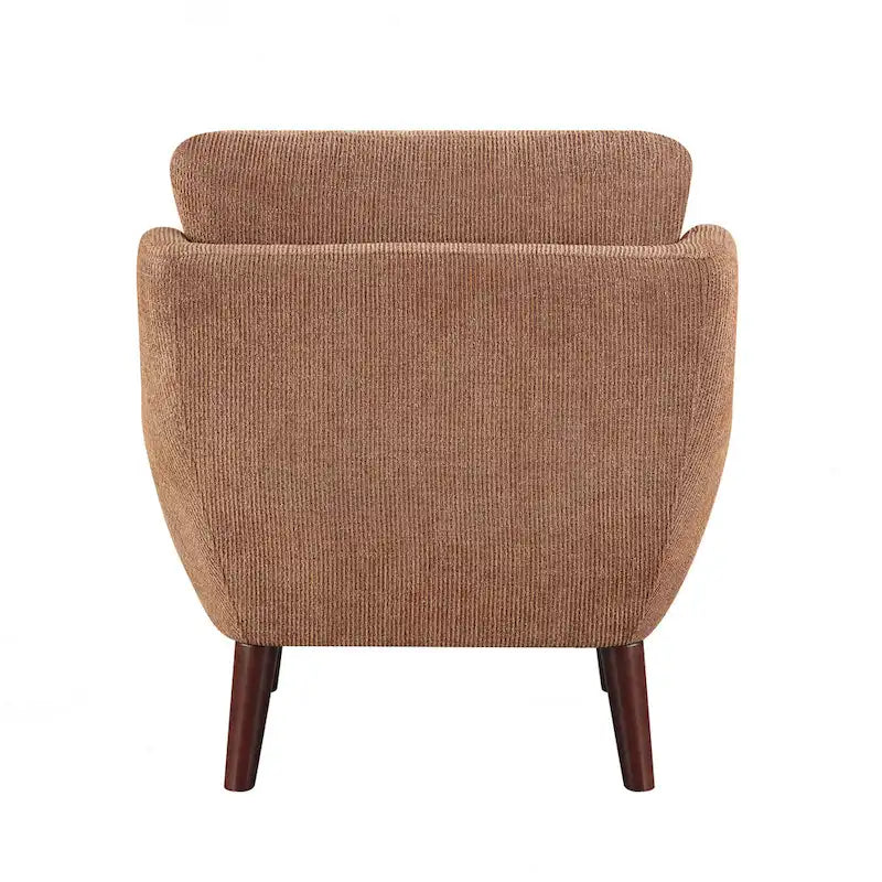 Fauteuil d'appoint contemporain confortable avec revêtement durable et pieds en bois massif