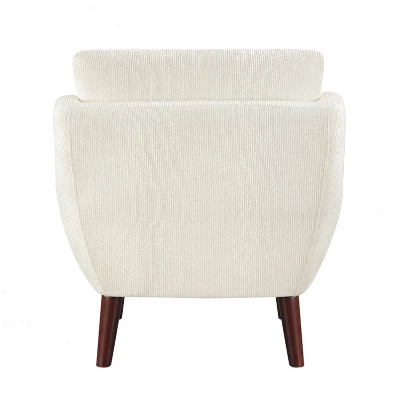 Fauteuil d'appoint contemporain confortable avec revêtement durable et pieds en bois massif