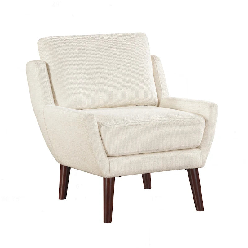 Fauteuil d'appoint contemporain confortable avec revêtement durable et pieds en bois massif