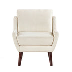 Fauteuil d'appoint contemporain confortable avec revêtement durable et pieds en bois massif