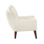 Fauteuil d'appoint contemporain confortable avec revêtement durable et pieds en bois massif