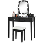 Ensemble de coiffeuse avec miroir lumineux réglable 10 ampoules - Voir détails