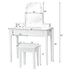 Ensemble de coiffeuse avec miroir lumineux réglable 10 ampoules - Voir détails