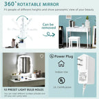 Ensemble de coiffeuse avec miroir lumineux réglable 10 ampoules - Voir détails