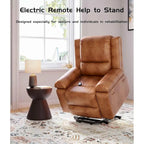 Fauteuil releveur inclinable en cuir avec chauffage et massage