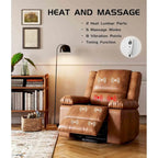 Fauteuil releveur inclinable en cuir avec chauffage et massage