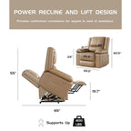 Fauteuil releveur inclinable en cuir avec chauffage et massage