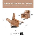 Fauteuil releveur inclinable en cuir avec chauffage et massage