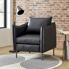 Fauteuil d'appoint Jaime en similicuir vegan moderne avec coussin amovible