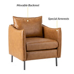 Fauteuil d'appoint Jaime en similicuir vegan moderne avec coussin amovible