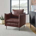 Fauteuil d'appoint Jaime en similicuir vegan moderne avec coussin amovible