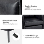 Fauteuil d'appoint Jaime en similicuir vegan moderne avec coussin amovible