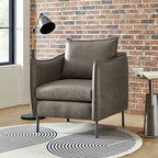 Fauteuil d'appoint Jaime en similicuir vegan moderne avec coussin amovible
