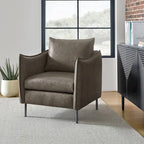 Fauteuil d'appoint Jaime en similicuir vegan moderne avec coussin amovible