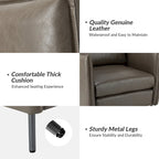 Fauteuil d'appoint Jaime en similicuir vegan moderne avec coussin amovible