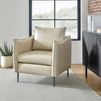 Fauteuil d'appoint Jaime en similicuir vegan moderne avec coussin amovible