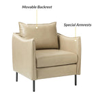 Fauteuil d'appoint Jaime en similicuir vegan moderne avec coussin amovible