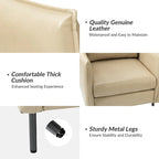 Fauteuil d'appoint Jaime en similicuir vegan moderne avec coussin amovible