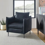 Fauteuil d'appoint Jaime en similicuir vegan moderne avec coussin amovible