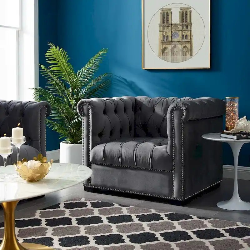Fauteuil en velours haute performance